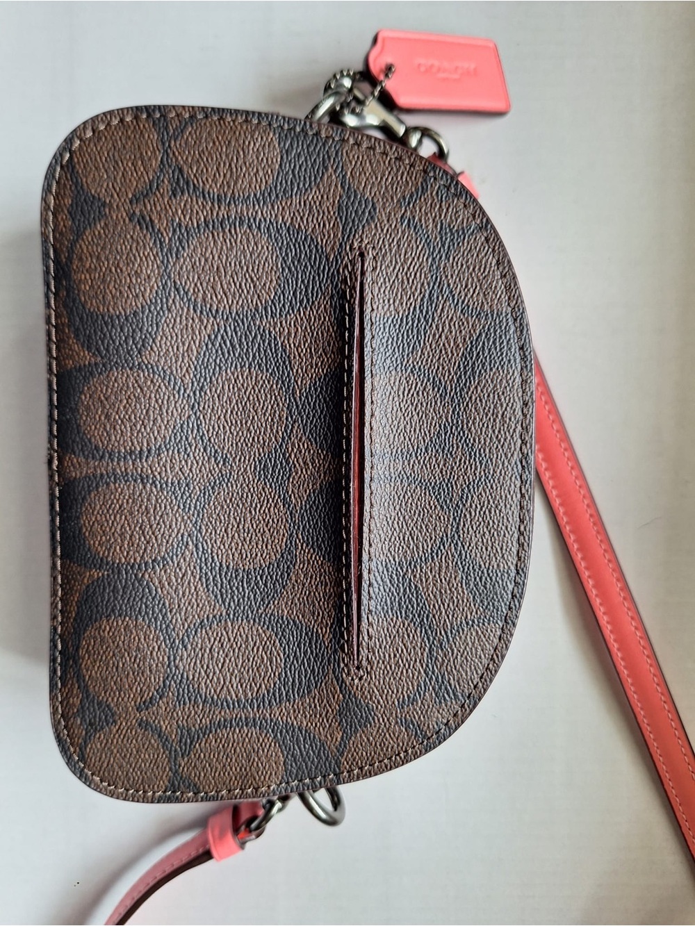 Coach Mini Serena Crossbody with Coral Pink Strap